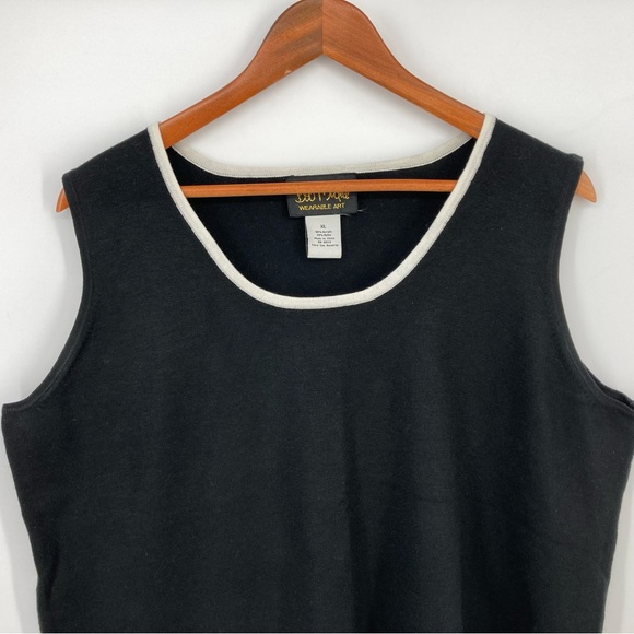 Bob Mackie Womens Size XL 2 Pc Sweater Set Tank Cardigan Black/White Embroidered - Picture 10 of 16